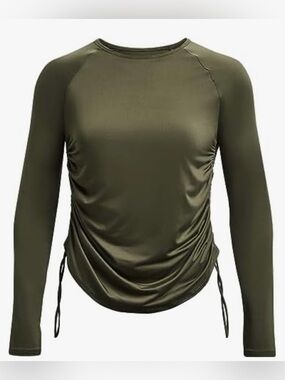 NWT Under Armour Women’s Large Marine OD Green Motion Long Sleeve Longline Crew